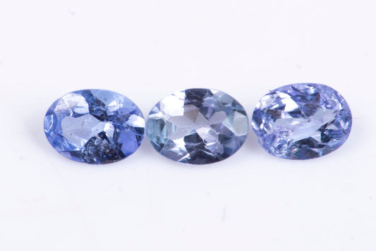 3 броя танзанит 0.46ct 4x3mm овална шлифовка