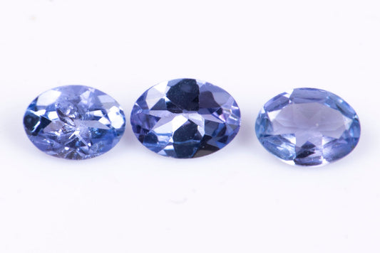 3 броя танзанит 0.46ct 4x3mm овална шлифовка