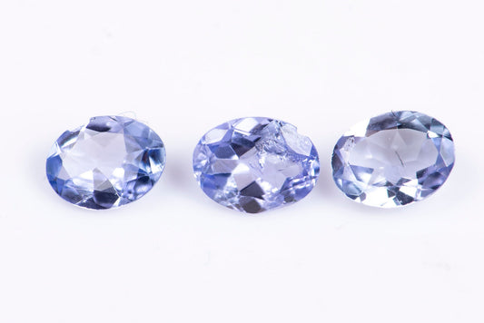 3 броя танзанит 0.50ct 4x3mm овална шлифовка
