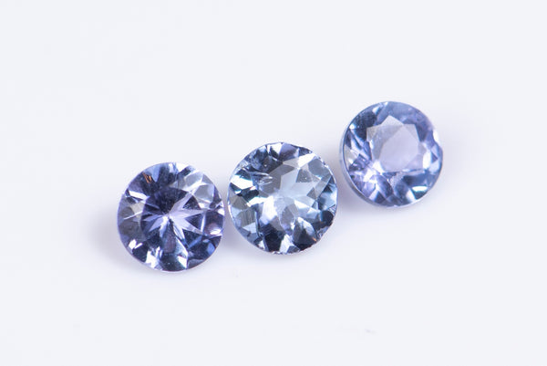 3 Pieces Natural Tanzanite 0.56ct 3.3mm Round Cut