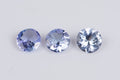 Естествен танзанит 3 броя 0.57ct 3.8mm кръгла шлифовка, камъни за бижута