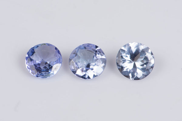 3 Pieces Natural Tanzanite 0.57ct 3.8mm Round Cut
