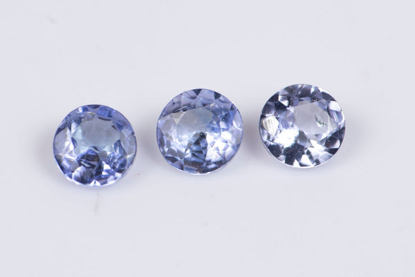 3 Pieces Natural Tanzanite 0.70ct 3.8mm Round Cut
