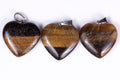 Natural tiger's eye 3pcs heart pendants 20mm 48.9ct loose gemstones