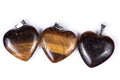 Natural tiger's eye 3pcs heart pendants 20mm 49.9ct loose gemstones