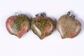 Natural unakite 3pcs heart pendant shape 46.8ct loose gemstones