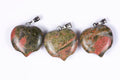 Natural unakite 3pcs heart pendant shape 51.1ct loose gemstones