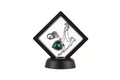 3D floating display stand 11x11cm black for gemstone and mineral specimen display
