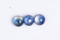 Natural blue sapphire 3 pieces 0.50ct round cabochons loose gemstones for jewelry