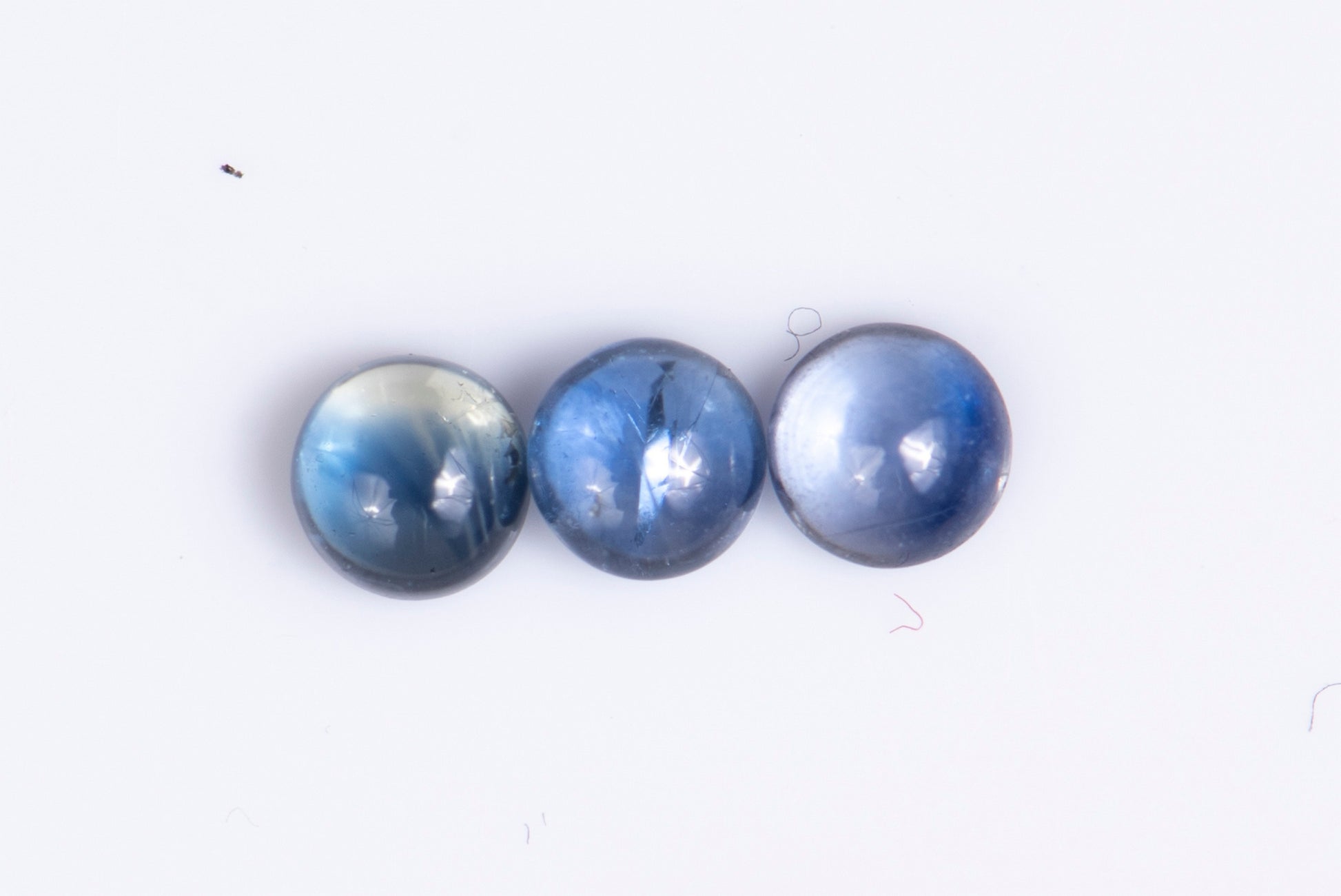Natural blue sapphire 3 pieces 0.50ct round cabochons loose gemstones for jewelry