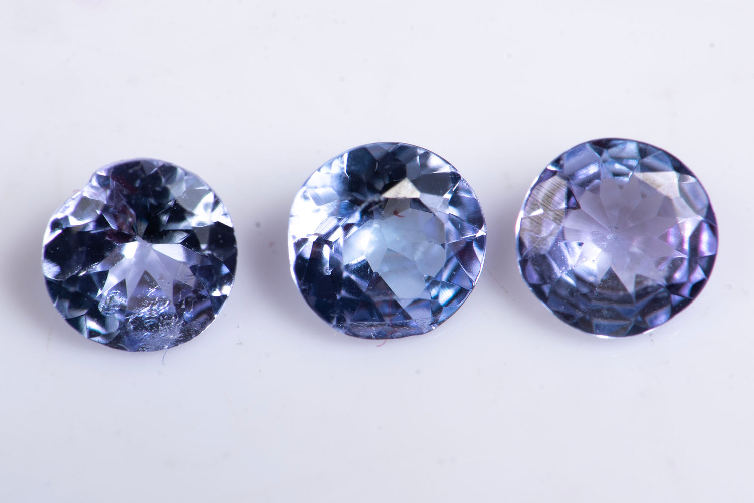 Natural tanzanite 3pcs 0.62ct 3.8mm round cut loose gemstones for jewelry
