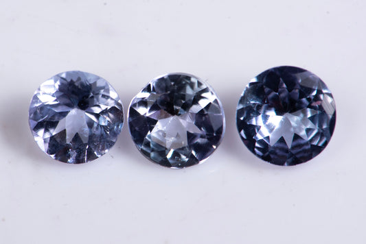 Natural tanzanite 3pcs 0.68ct 3.8mm round cut loose gemstones for jewelry
