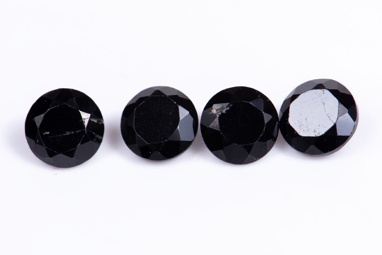 4 броя черен шпинел 4ct 6mm кръгла шлифовка