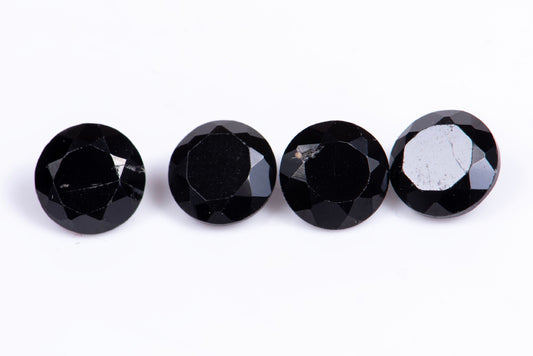 4 броя черен шпинел 4ct 6mm кръгла шлифовка