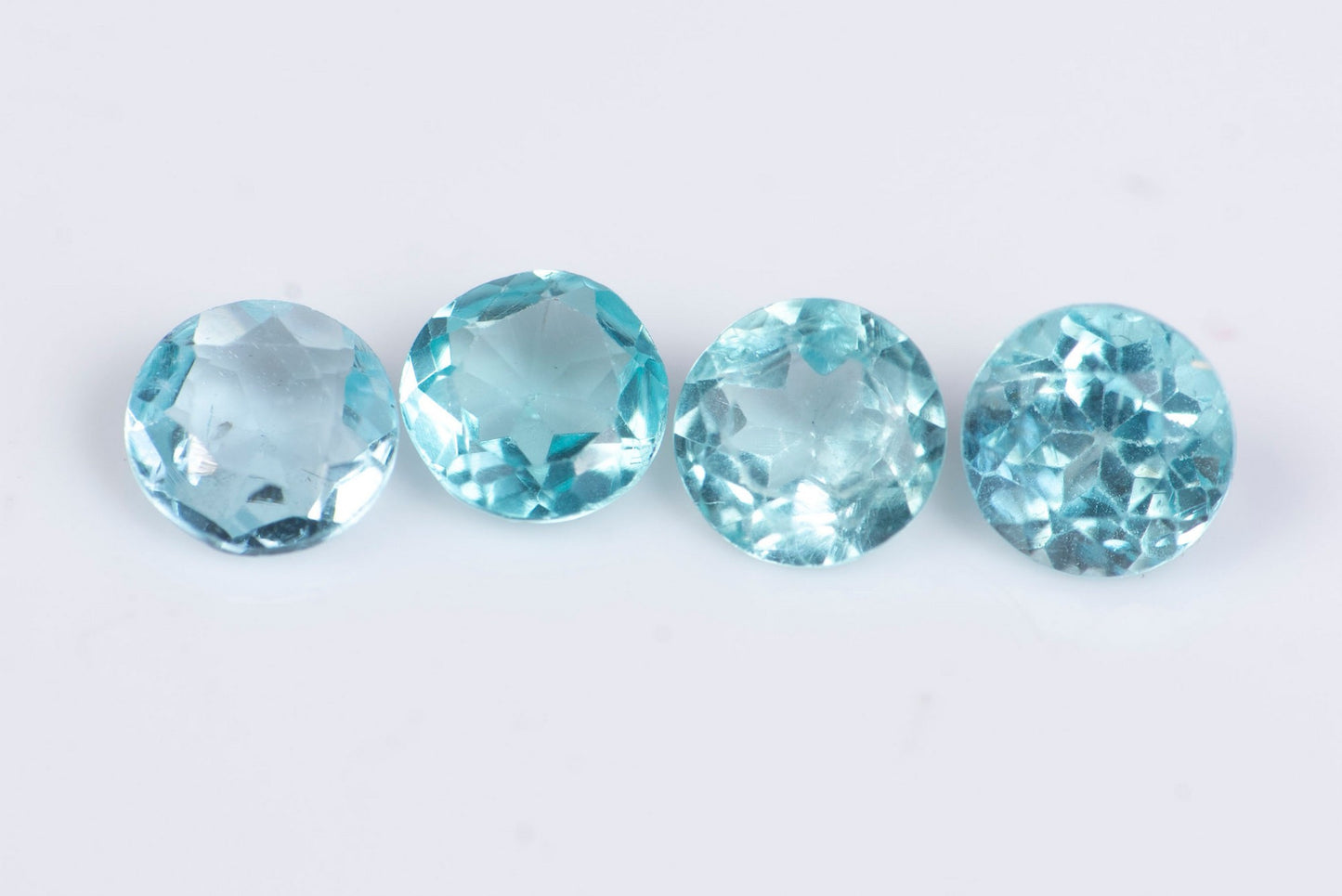 4 pieces blue apatite 0.93ct 4mm round cut