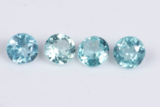 4 pieces blue apatite 1.04ct 4mm round cut