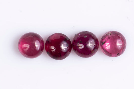 4 pieces ruby 0.46ct heated round cabochons