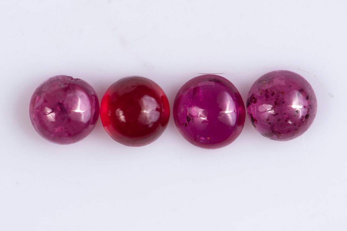4 Pieces Natural Ruby 0.46ct Heated Round Cabochons #2