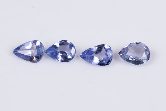 4 броя танзанит 0.47ct, капковидна шлифовка