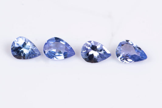 4 броя танзанит 0.49ct, капковидна шлифовка