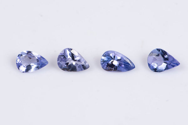 4 Pieces Natural Tanzanite 0.52ct Teardrop Cut