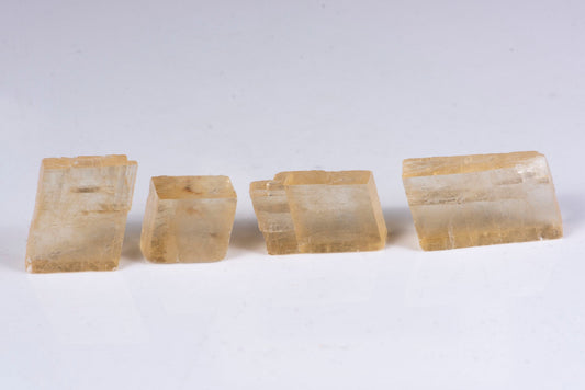 4 pieces yellow optical calcite Iceland spar 53g