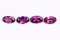 Natural purple rhodolite garnet 4 pieces 1.09ct 5x3mm oval cut loose gemstones for jewelry