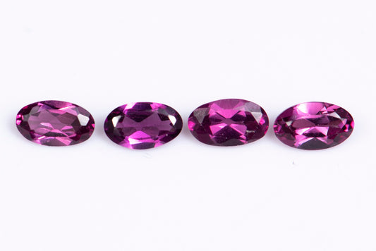 4pcs purple rhodolite garnet 1.09ct 5x3mm oval cut
