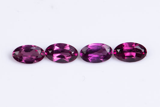 4pcs purple rhodolite garnet 1.12ct 5x3mm oval cut