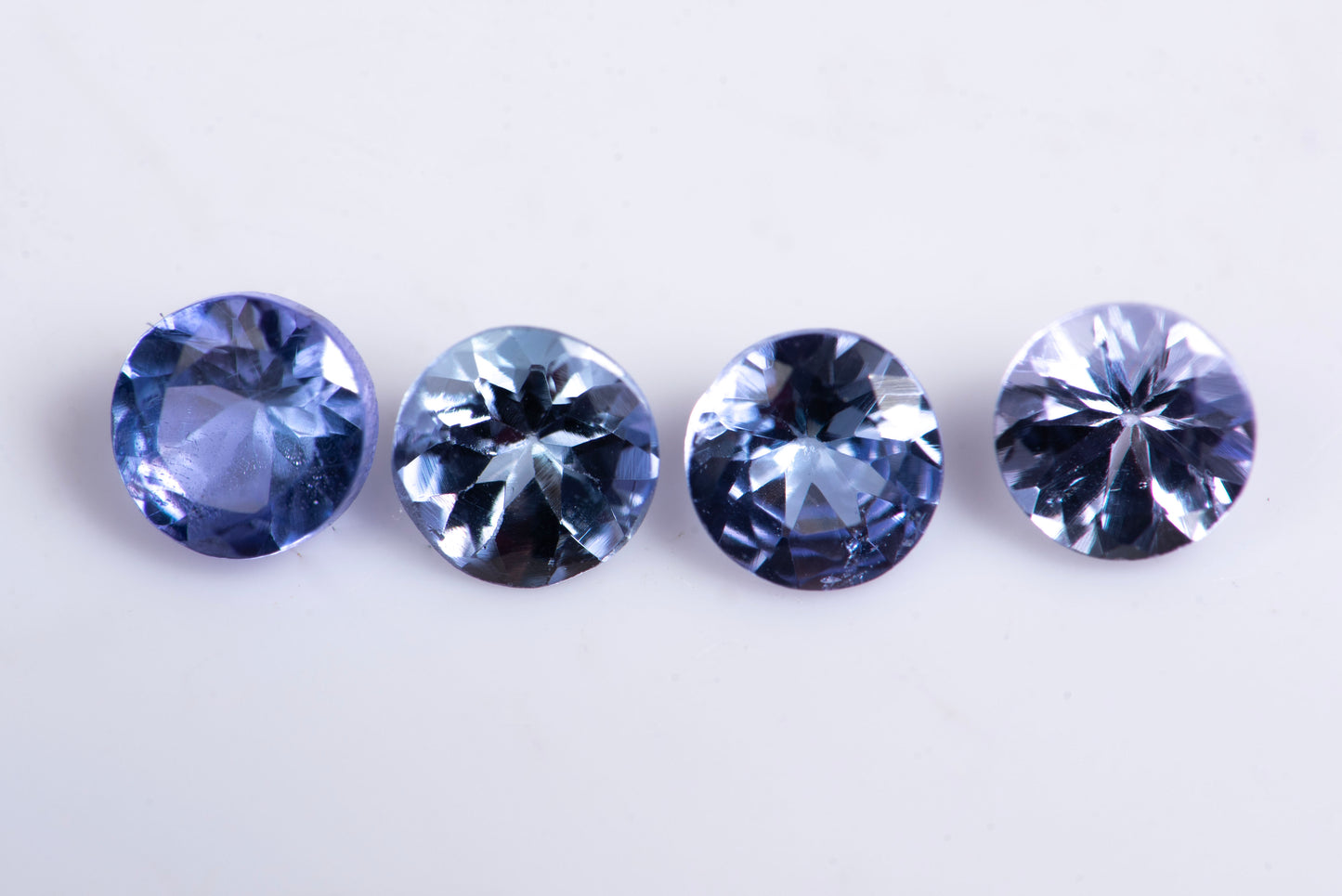 Natural tanzanite 4pcs 3.5mm 0.70ct round cut loose gemstones for jewelry