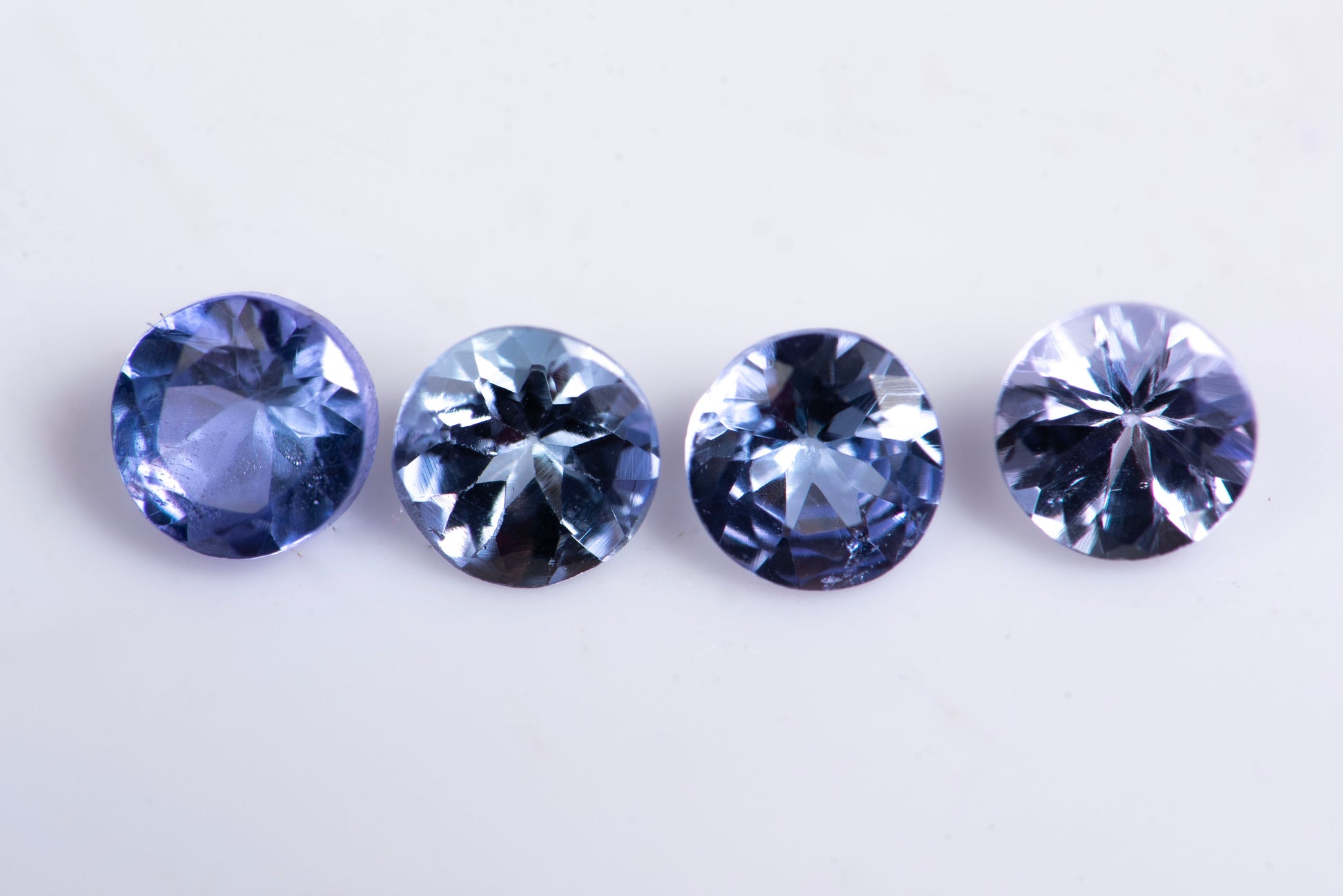 Natural tanzanite 4pcs 3.5mm 0.70ct round cut loose gemstones for jewelry