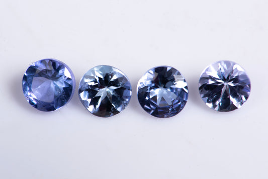 Natural tanzanite 4pcs 3.5mm 0.70ct round cut loose gemstones for jewelry