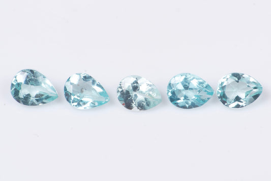 5 pieces blue apatite 0.81ct 4x3mm teardrop cut