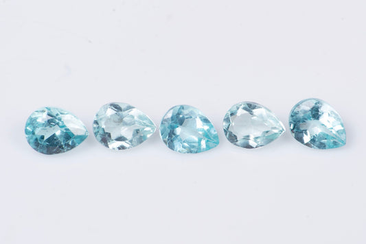 5 pieces blue apatite 0.85ct 4x3mm teardrop cut