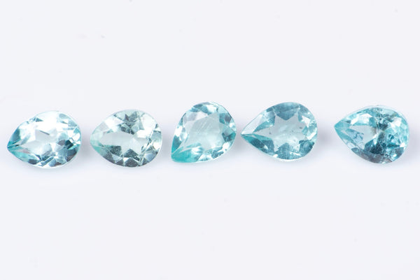 5 броя естествен син апатит 0.92ct 4x3mm капковидна шлифовка