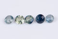 Natural blue green sapphire 5 pieces 0.58ct heated loose gemstones for jewelry