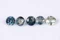 Естествен синьо-зелен сапфир 5 броя 0.63ct нагряван, камъни за бижута