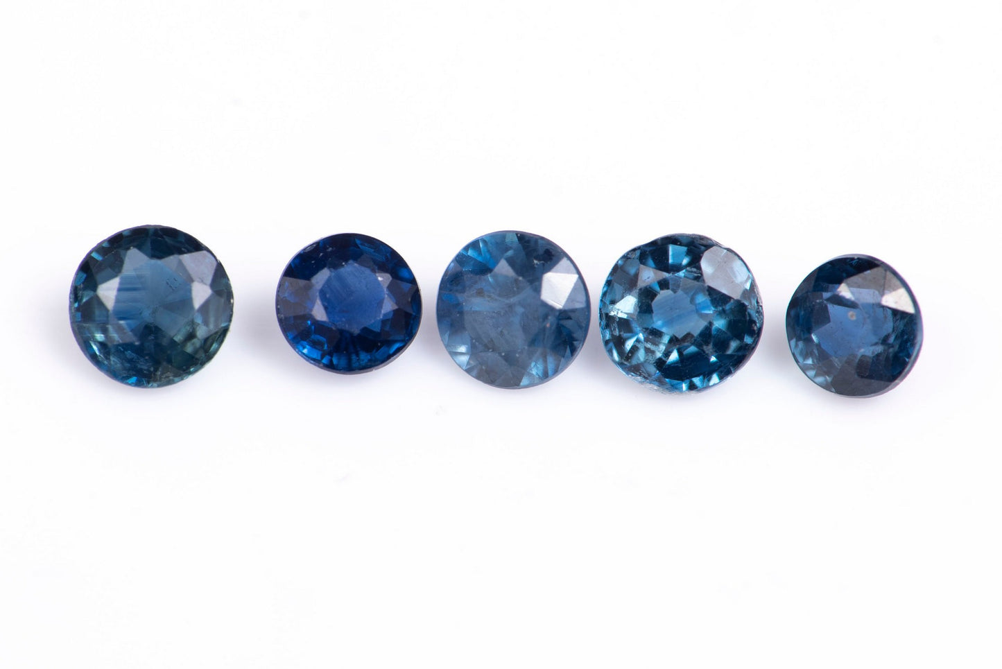 5 pieces blue sapphire 0.62ct heated round cut