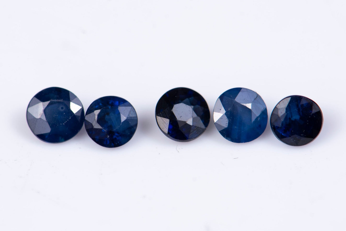 5 pieces blue sapphire 0.72ct 2.8mm heated round cut