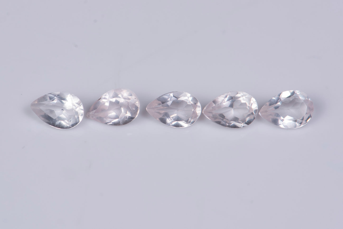 5 pieces rose quartz 1.89ct teardrop cut