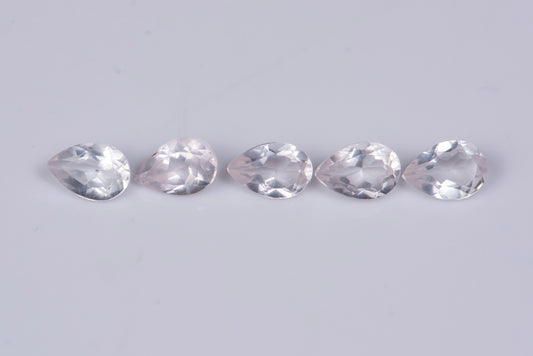 5 pieces rose quartz 1.89ct teardrop cut
