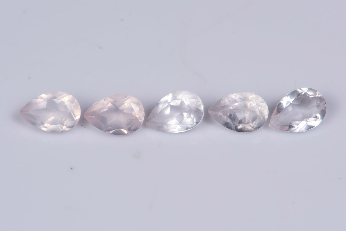5 pieces rose quartz 1.96ct teardrop cut