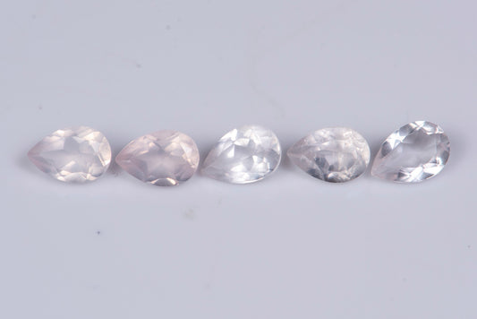 5 pieces rose quartz 1.96ct teardrop cut