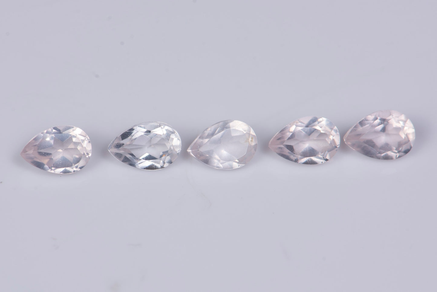 5 pieces rose quartz 2.17ct teardrop cut