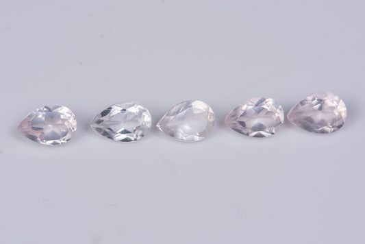 5 pieces rose quartz 2.17ct teardrop cut