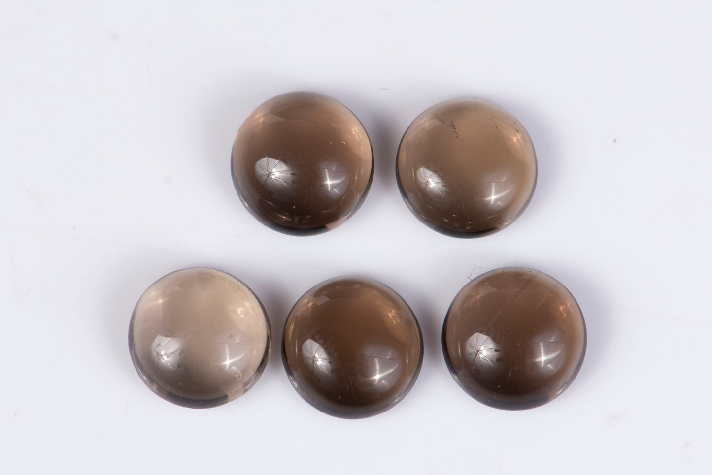 5 броя опушен кварц кабошони 13.87ct 9mm