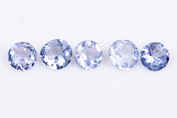 5 броя естествен танзанит 0.29ct 2.3-2.4mm кръгла шлифовка