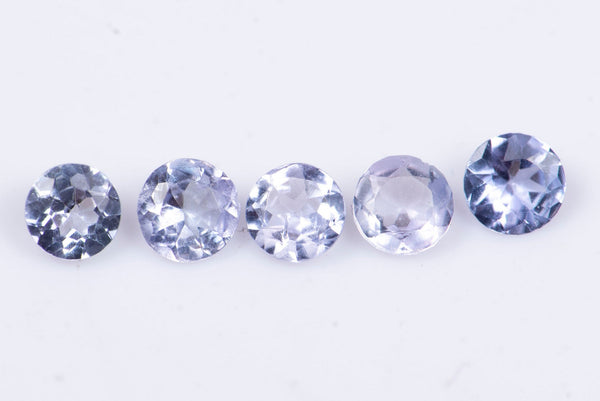 5 броя естествен танзанит 0.30ct 2.3-2.4mm кръгла шлифовка
