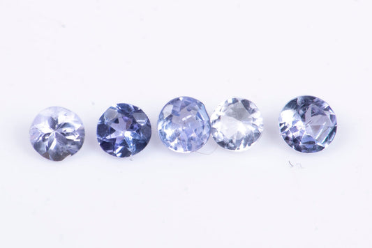5 броя танзанит 0.34ct 23.-2.4mm кръгла шлифовка