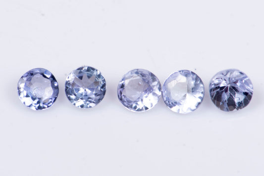 5 броя танзанит 0.35ct 23.-2.4mm кръгла шлифовка
